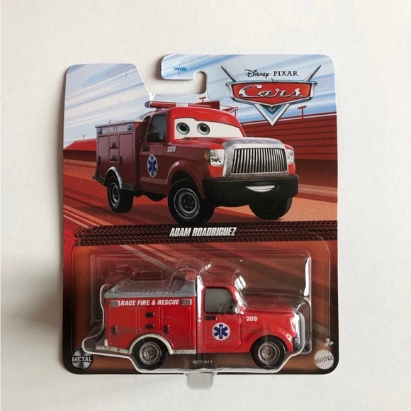 Disney Pixar Other - Disney Pixar Cars Diecast - Adam Roadriguez - Race Fire & Rescue Truck - NEW!